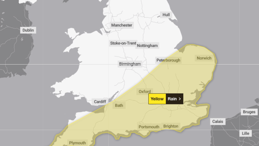 LIVE: Disruption likely as Met Office issue weather warning for South